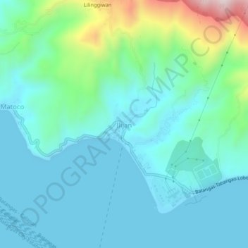 Ilijan地形图、海拔、地势