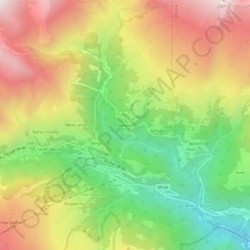 Bertolini地形图、海拔、地势