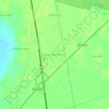 Sabota Mustafabad地形图、海拔、地势
