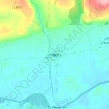 Mogeely地形图、海拔、地势
