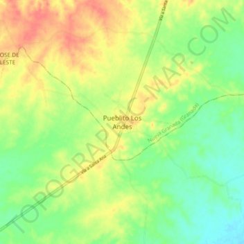 Pueblito Los Andes地形图、海拔、地势
