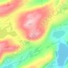 Flatfjellet地形图、海拔、地势