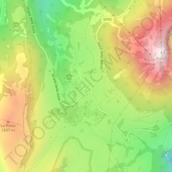 Le Viote地形图、海拔、地势