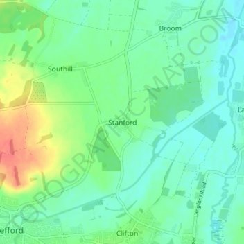 Stanford地形图、海拔、地势