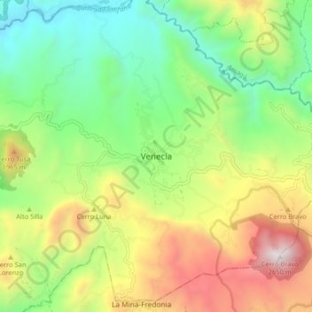 Venecia地形图、海拔、地势