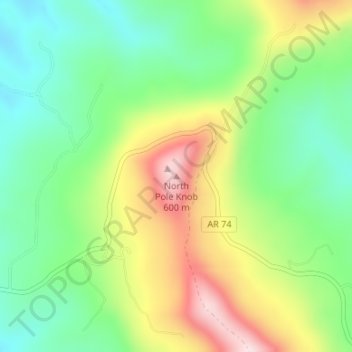 North Pole Knob地形图、海拔、地势