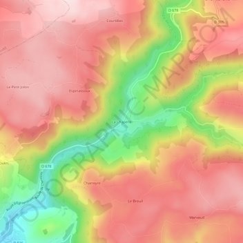 La Chapelle地形图、海拔、地势