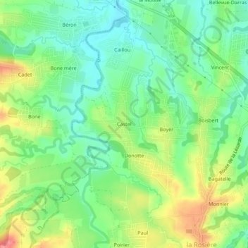 Castel地形图、海拔、地势