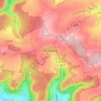 Flinsberg地形图、海拔、地势