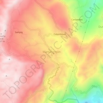 Mantalongon地形图、海拔、地势
