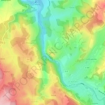 Verdezun地形图、海拔、地势