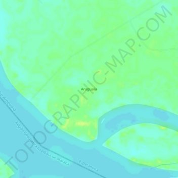 Araguaia地形图、海拔、地势