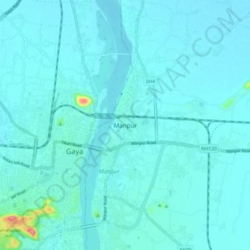 Manpur地形图、海拔、地势