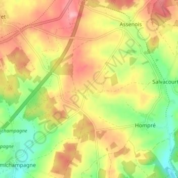 Clochimont地形图、海拔、地势