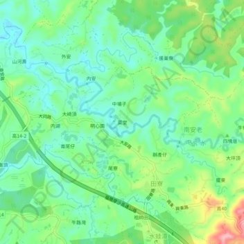 菜堂地形图、海拔、地势