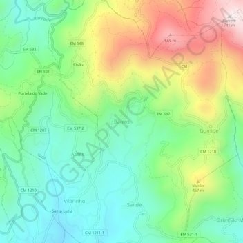 Barros地形图、海拔、地势