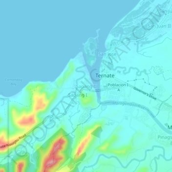 Sapang II地形图、海拔、地势
