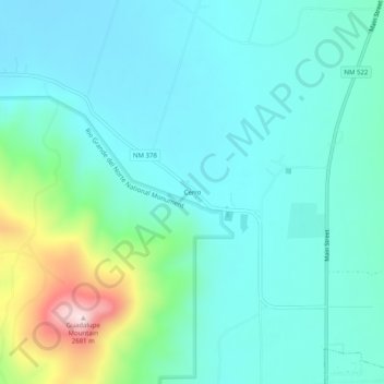 Cerro地形图、海拔、地势