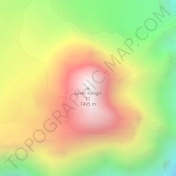 Saser Kangri III地形图、海拔、地势