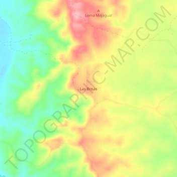 Las Brisas地形图、海拔、地势