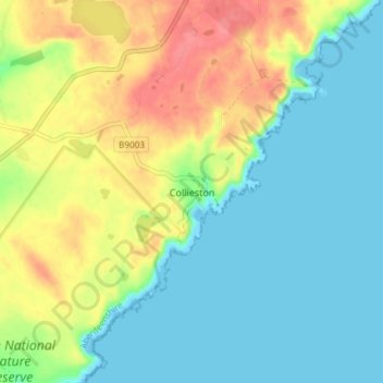 Collieston地形图、海拔、地势