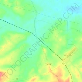Briar地形图、海拔、地势