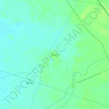 Rantej地形图、海拔、地势