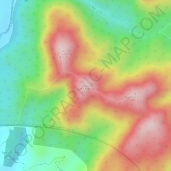 Bukit Naning地形图、海拔、地势