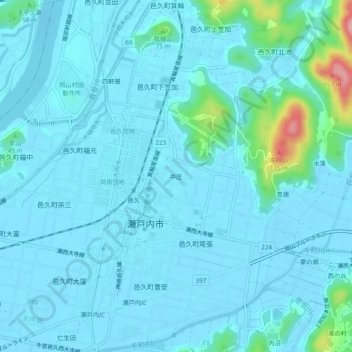 中庄地形图、海拔、地势