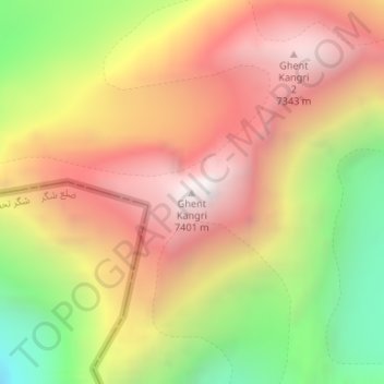 Ghent Kangri地形图、海拔、地势