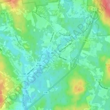 Wyoming地形图、海拔、地势