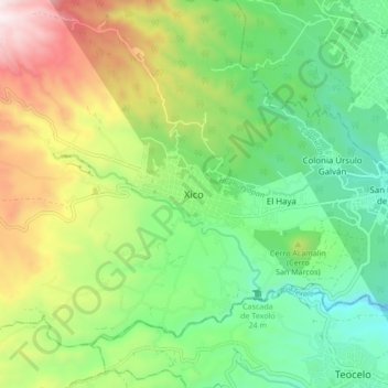 Xico地形图、海拔、地势