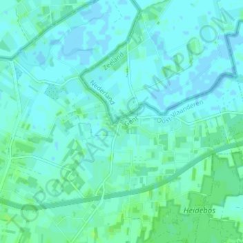 Overslag地形图、海拔、地势