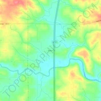 Fulton地形图、海拔、地势