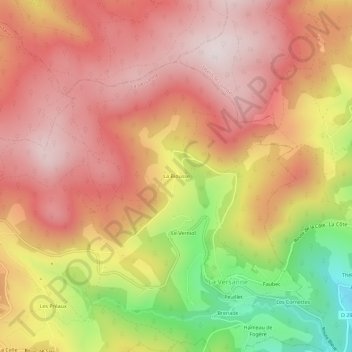La Biousse地形图、海拔、地势