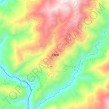 八角镇地形图、海拔、地势