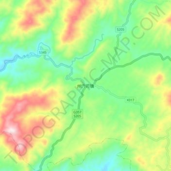 州门司镇地形图、海拔、地势