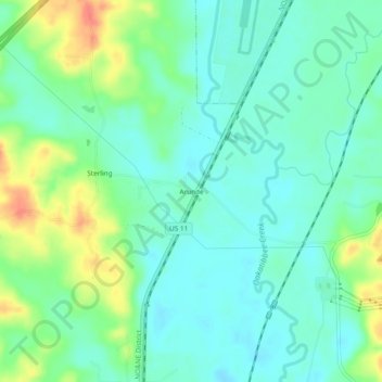 Arunde地形图、海拔、地势