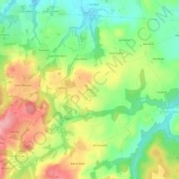 Trolan地形图、海拔、地势