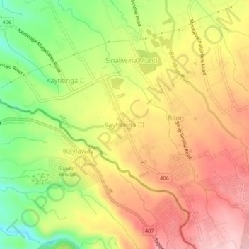 Kaytitinga III地形图、海拔、地势