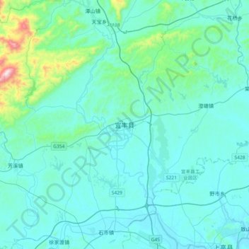 宜丰县地形图、海拔、地势
