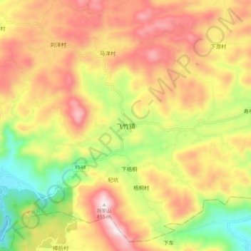 飞竹镇地形图、海拔、地势