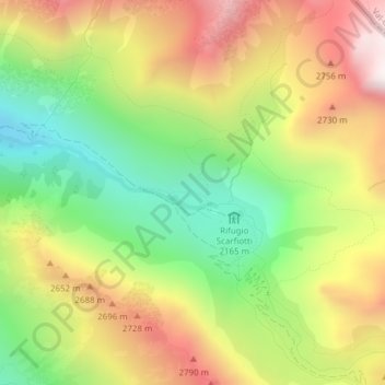 Grangia Adret地形图、海拔、地势