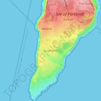 Southwell地形图、海拔、地势