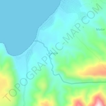 Bandar地形图、海拔、地势