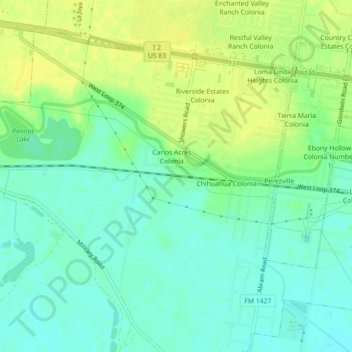 Chihuahua地形图、海拔、地势