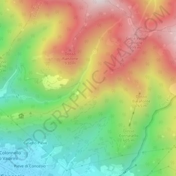 Tonale地形图、海拔、地势