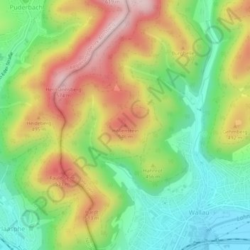 Höllenstein地形图、海拔、地势