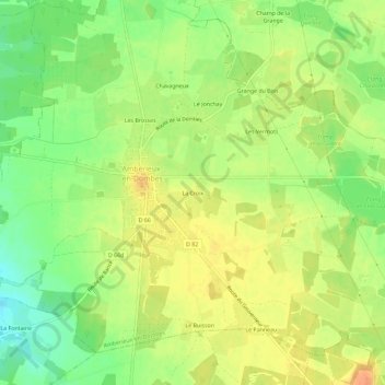 La Croix地形图、海拔、地势