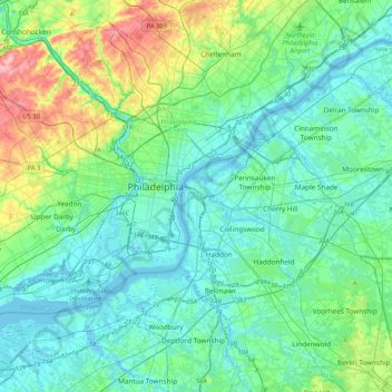 Camden地形图、海拔、地势